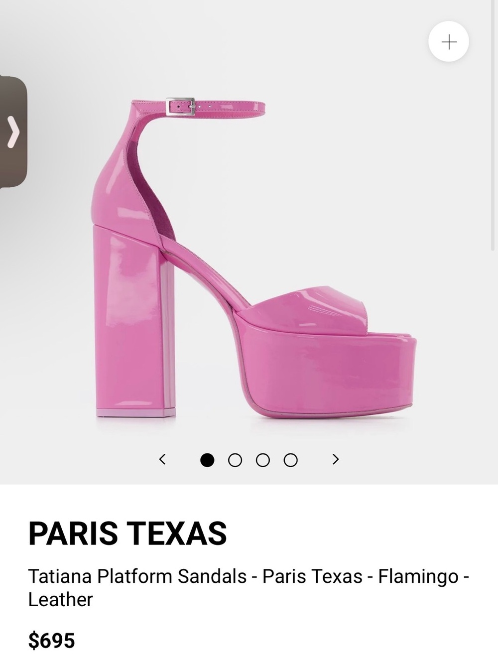 Paris Texas Tatiana Platform Sandals in Flamingo Pink Patent